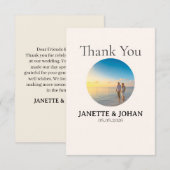 Simple Script Modern Wedding Photo Thank You Card Bedankkaart (Voorkant / Achterkant)