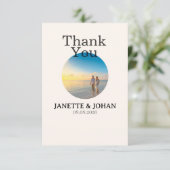 Simple Script Modern Wedding Photo Thank You Card Bedankkaart (Staand voorkant)