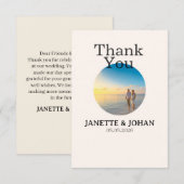 Simple Script Modern Wedding Photo Thank You Card Bedankkaart (Voorkant / Achterkant)
