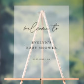 Simple Script moderne Froid Baby shower Bienvenue (Neutre)