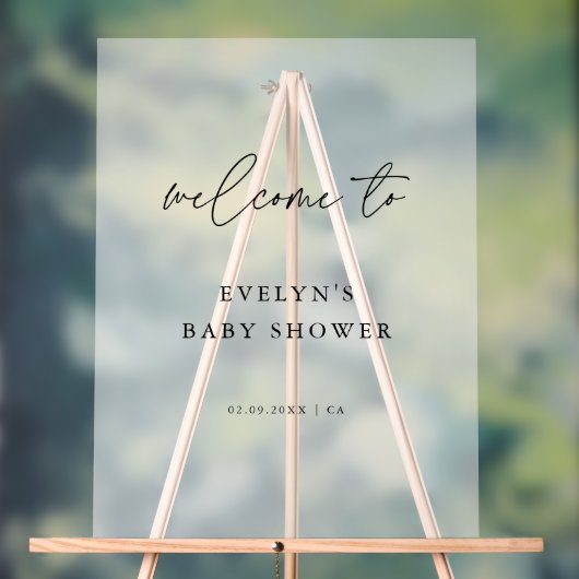 Simple Script moderne Froid Baby shower Bienvenue (Neutre)