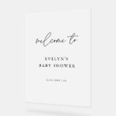 Simple Script moderne Froid Baby shower Bienvenue (Angle)
