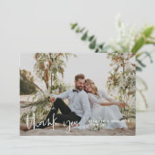 Simple Script Moderne Mariage Merci photo (Debout devant)