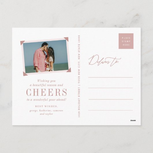 Simple Script moderne Photo carte postale (Dos)