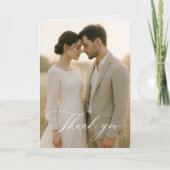 Simple Script Moderne Photo de Mariage Merci (Devant)
