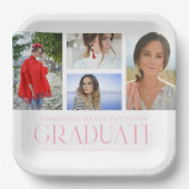 Simple Script Multi Photo Afstudeerder Graduparty Papieren Bordje (Voorkant)
