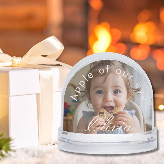 Simple Script Name 2 Photos Cute Personalized Sneeuwbol