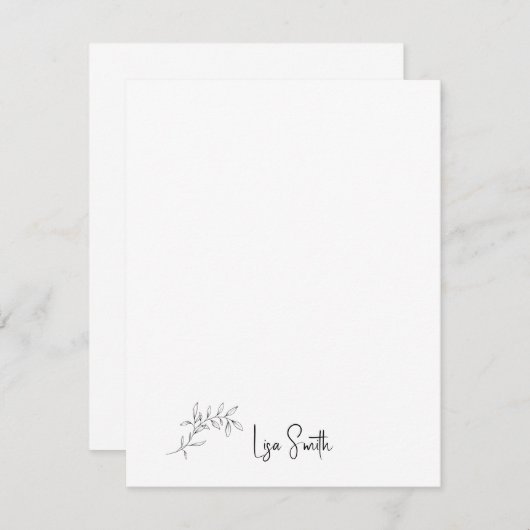 Simple Script Name Foliage Bedankkaart (Voorkant / Achterkant)