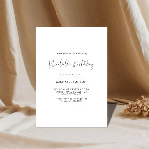 Simple Script Ninetieth Anniversaire Invitation