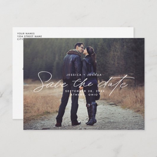 Simple Script Overlay Photo Sla de datum op Briefkaart (Voorkant / Achterkant)