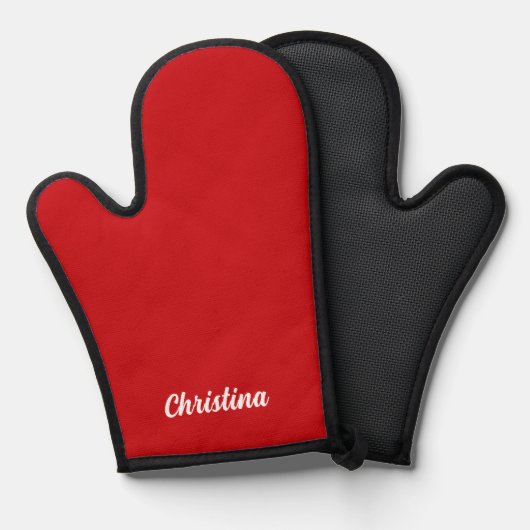 Simple, script personnalisé monogramme rouge (Recto/Verso)