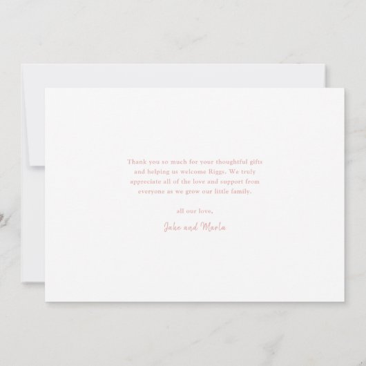 Simple Script Photo Collage Baby Bedankkaart (Achterkant)