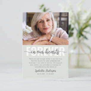 Simple Script Photo Funeral Bedankkaart