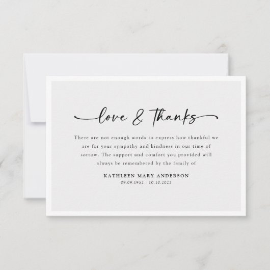 Simple Script Photo Funeral Bedankkaart (Voorkant)