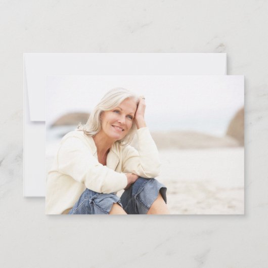 Simple Script Photo Funeral Bedankkaart (Achterkant)