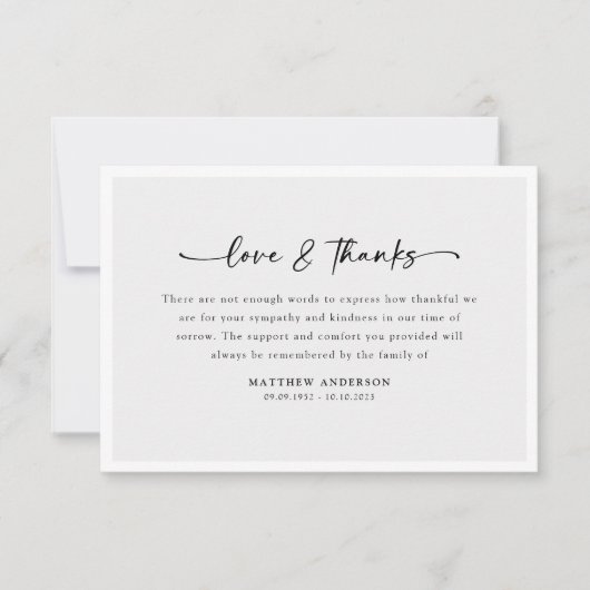 Simple Script Photo Funeral Bedankkaart (Voorkant)