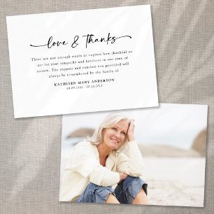 Simple Script Photo Funeral Bedankkaart