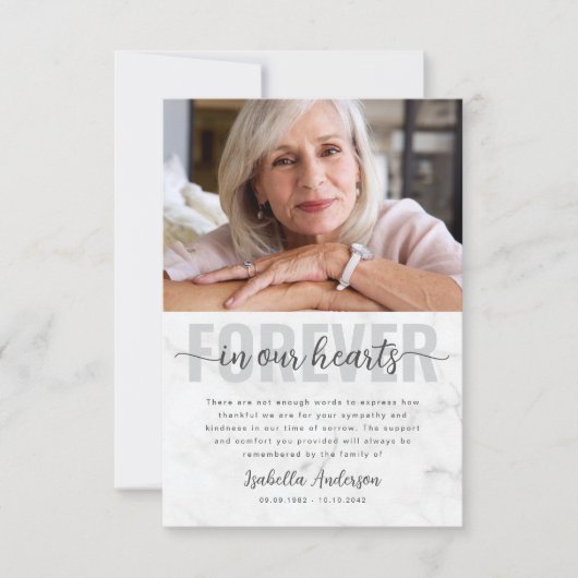 Simple Script Photo Funeral Bedankkaart (Voorkant)