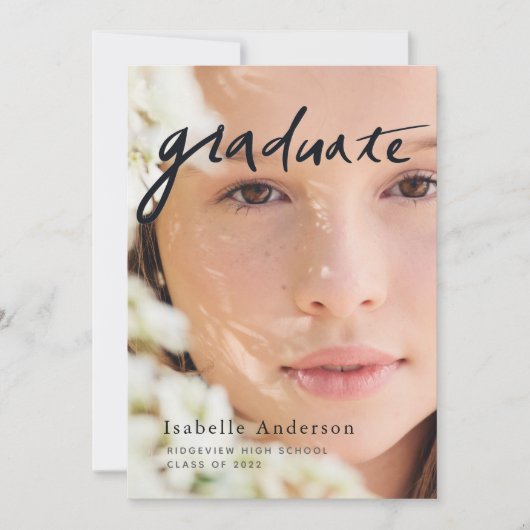 Simple Script Photo Invitation Virtual Graduation (Devant)