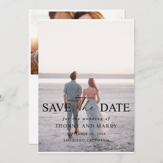 Simple Script Photo Wedding enregistrer les cartes (Devant / Derrière)