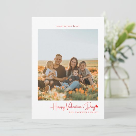 Simple Script Red Heart Carte de Saint Valentin Ph (Debout devant)