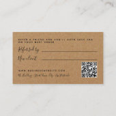 Simple Script Rustic Country Kraft Carte de référe (Dos)