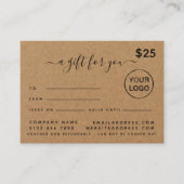 Simple Script Rustic Country Kraft Cartes Cadeaux (Devant)