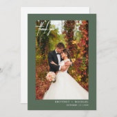 Simple Script Sage Vert Merci photo moderne (Devant / Derrière)