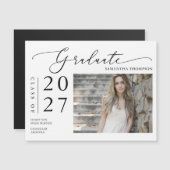 Simple Script School Afstuderen Magnetic Kaart fot (Voorkant / Achterkant)