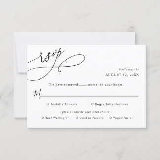 Simple Script Wedding Rsvp avec la carte d'options