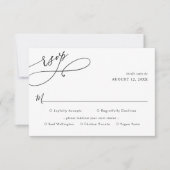 Simple Script Wedding Rsvp avec la carte d'options (Devant)