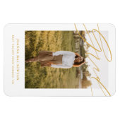 Simple Script Yellow Photo Graduation Announcement Magneet (Horizontaal)