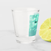 Simple sea blueglitter sparkle stars add your text shot glas (Links)