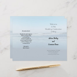 Simple Seacoast Ceremonony Folded Wedding Program