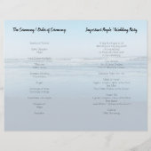 Simple Seacoast Ceremonony Folded Wedding Program (Achterkant)