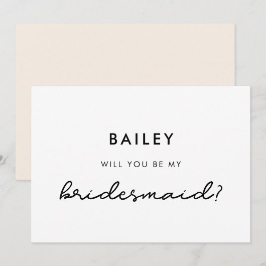 Simple Serez-vous ma carte de demoiselle d'honneur (Devant / Derrière)