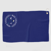 Simple serviette bleu Monogram pour un joueur de g (Horizontal)