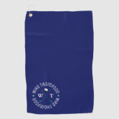 Simple serviette bleu Monogram pour un joueur de g (Devant)