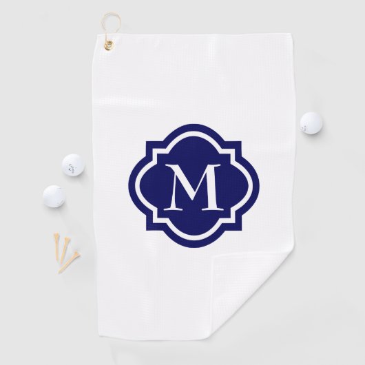 Simple serviette de golf de Monogramme blanc (En situation)