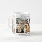 Simple Seven Photo Collage Christmas Coffee Mug (Devant gauche)