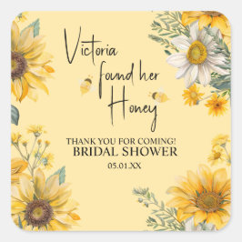 Simple She’s Found Her Honey Bee Bridal Shower Vierkante Sticker