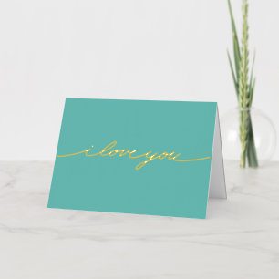 Simple Shiny I Love You Foil Carte de voeux