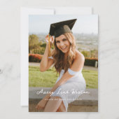  Simple Signed Photo Graduation Invitation Card  (Devant)