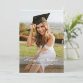  Simple Signed Photo Graduation Invitation Card  (Debout devant)