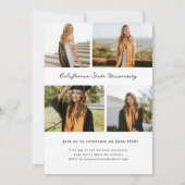  Simple Signed Photo Graduation Invitation Card  (Dos)