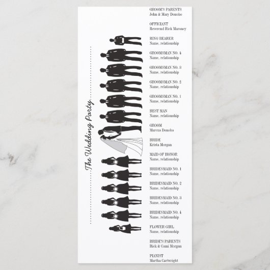 Simple Silhouettes Programme de mariage Rack Card  (Dos)