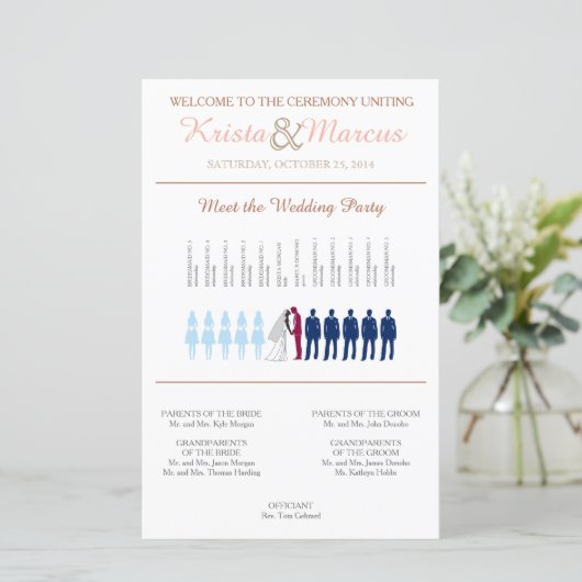 Simple Silhouettes Wedding Program (Staand voorkant)
