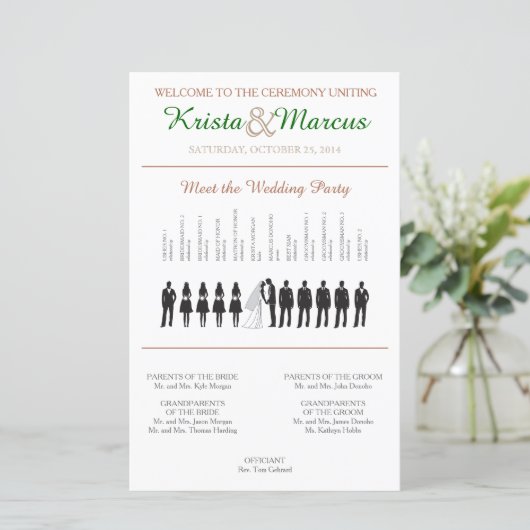 Simple Silhouettes Wedding Program (Staand voorkant)