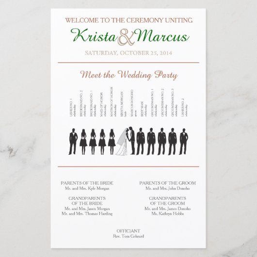 Simple Silhouettes Wedding Program (Voorkant)