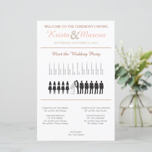 Simple Silhouettes Wedding Program (Staand voorkant)